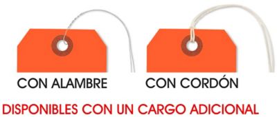 Etiquetas Colgantes Fluorescentes con Alambre y con Cordón