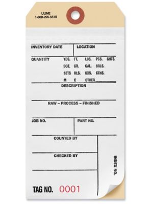2-Part Carbonless Inventory Tags