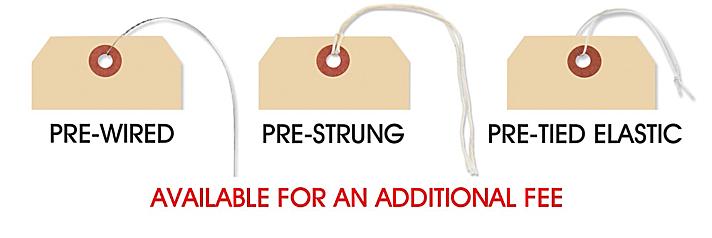 Pre-Wired, Pre-Strung, & Pre-Tied Elastic Shipping Tags