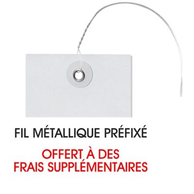 Étiquettes d'expédition avec fil métallique préfixé
