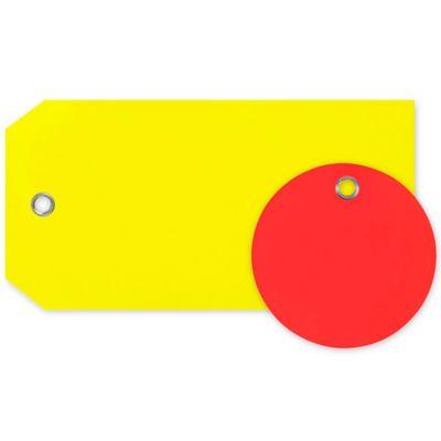 Plastic Tags - 6 1/4 x 3 1/8, White, Pre-wired S-10749W-PW - Uline