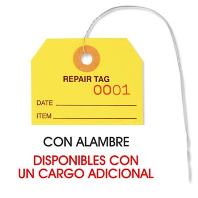 Etiquetas Colgantes con Alambre para Reparaciones