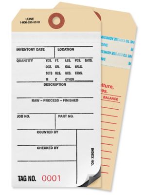 Two-Part Carbon Inventory Tags with Adhesive