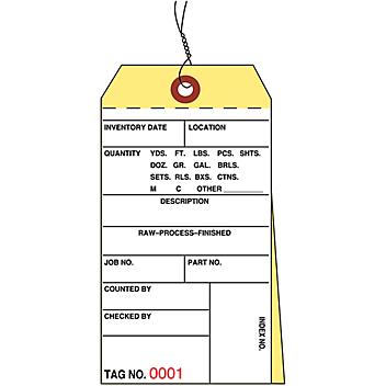 2-Part Inventory Tags - Carbonless, Pre-wired, #0000 - 0499 S-2937PW
