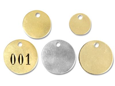  Brass Tags - 2 inch Circle Pk/25 : Blank Labeling Tags :  Office Products