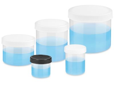 Bocaux ronds en plastique à large ouverture – Translucide
