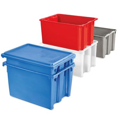 Heavy-Duty Stack and Nest Containers - 20 x 13 x 6, Gray S-19472GR - Uline