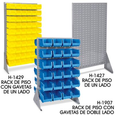 Rack de Piso con Organizador de Gavetas de Un Lado - Gavetas de 15 x 8 x 7  H-1430 - Uline
