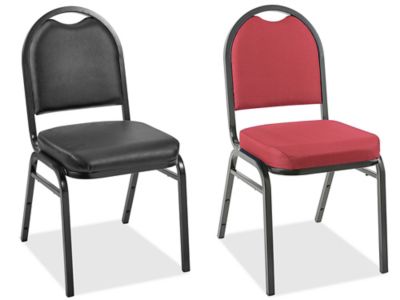 Stackable Banquet Chairs - Fabric, Black H-9017BL - Uline