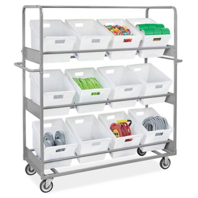 Uline Flat Shelf Utility Cart with Pneumatic Wheels - 44 x 25 x 37 H-4146  - Uline