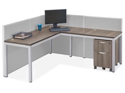 Pro-Biz 63W Single Office Cubicle with Red Tack Board and