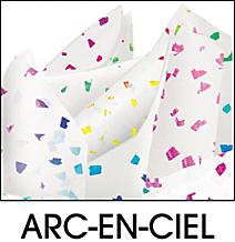 Feuilles de papier de soie à reflets, arc-en-ciel