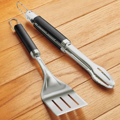 Weber Precision Tongs & Spatula Grilling Tool Set, Stainless Steel