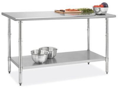 Mesa de acero inoxidable - regulable en altura - 96 x 60 x 71,5 - 117 cm -  capacidad