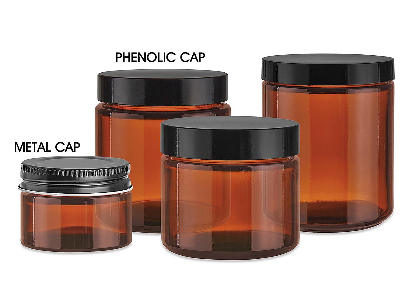 Straight Sided 8 oz. Amber Glass Candle/Salve Jar per case/24