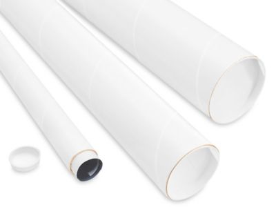 White Mailing Tubes 1-1/2 ID x 6, 9, 12, 15, 16, 18, 24, 30 o