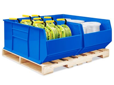 Standard Mobile Stackable Bin Organizer - 11 x 11 x 5 Blue Bins H-1490BLU  - Uline