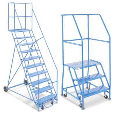 10 Step Portable Warehouse Ladders with 26 Wide Perforated Steps
