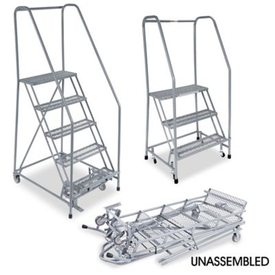 Warehouse Steel Rolling Ladder, 16 Steps, 20 Step, 194 Height