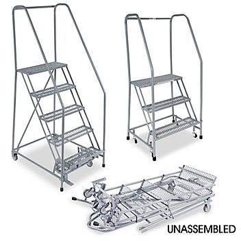 8 Step Rolling Safety Ladder - Unassembled