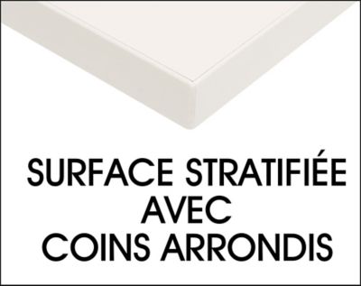 Surface stratifiée avec coins arrondis