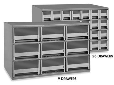 Plastic Parts Cabinet - 26 Drawer, 20 x 7 x 11, Black - ULINE - H-5578BL