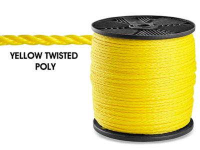 Twisted Polypropylene Rope - 3/16 x 1,200', Yellow - ULINE - Box of 1,200 Feet - S-17657