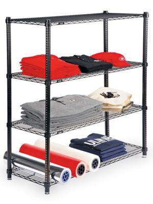 Black Wire Shelving Unit - 36 x 18 x 72 H-1748-72 - Uline