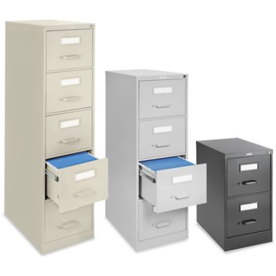 Vertical File Cabinet - Letter, 2 Drawer, Black H-1914BL - Uline