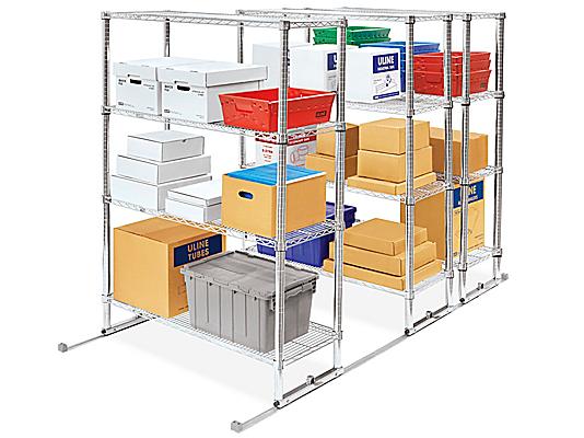 Sliding Storage Shelves, Sliding Wire Shelving in Stock - ULINE