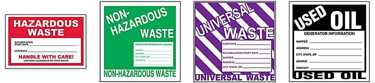 Etiquetas Adhesivas para Desechos No Peligrosos de 6x6"