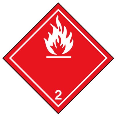 Étiquettes adhésives T.M.D., danger de classe 2