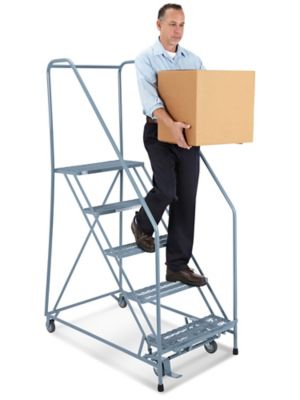 8 Step Safety Angle Rolling Ladder - Unassembled