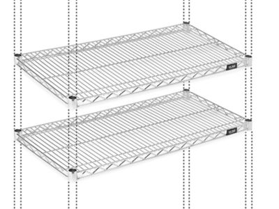 Tablettes supplémentaires pour rayonnage en fil de métal – Chromé