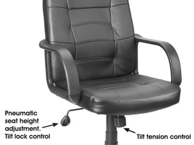 Fulmer black discount leather executive chair