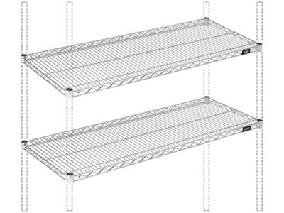 Tablettes supplémentaires pour rayonnage en fil d'acier inoxydable