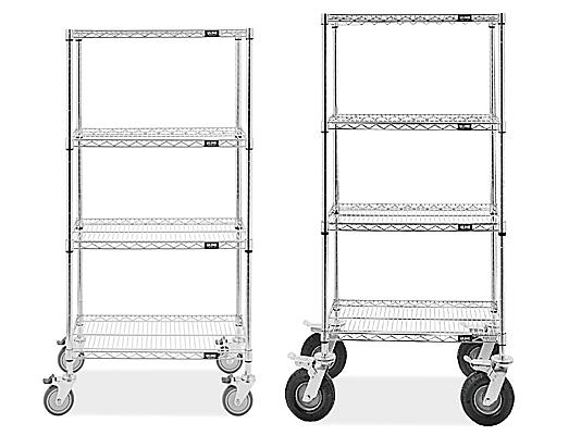 Wire Shelving Casters In Stock Uline, Metal Shelving With Casters