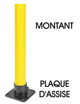 Montant et plaque d'assise