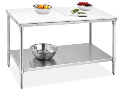Tables de travail en acier inoxydable – Dessus en polyéthylène