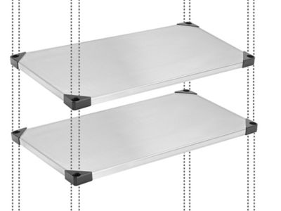 Tablettes pleines supplémentaires pour rayonnage en acier inoxydable