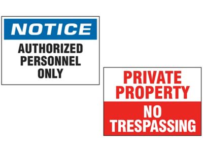 Admittance Signs