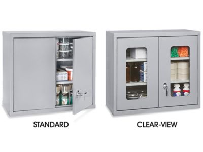 Wall-Mount Cabinet - Clear-View, 36 x 14 x 27, Gray - ULINE - H-5699GR