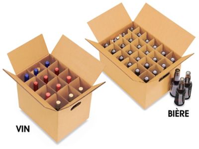 Emballages d'expédition pour bouteilles, Boîtes de carton pour vin