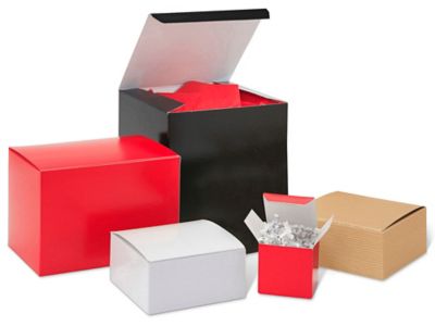 Cajas de Alto Brillo para Regalo - 10 x 10 x 8, Negras, 25 x 25 x 20 cm  S-22272 - Uline