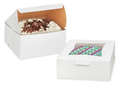 Boîtes à gâteau – 10 x 10 x 5 po, rose S-15475 - Uline