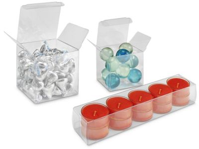 Clear Lid Boxes with Clear Base - 3 3/4 x 3 3/4 x 2 S-10577 - Uline