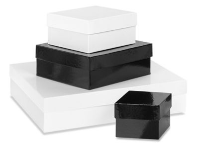 Cajas de Alta Calidad para Regalo - 10 x 10 x 3, Negras, 25 x 25 x 8 cm  S-15497 - Uline