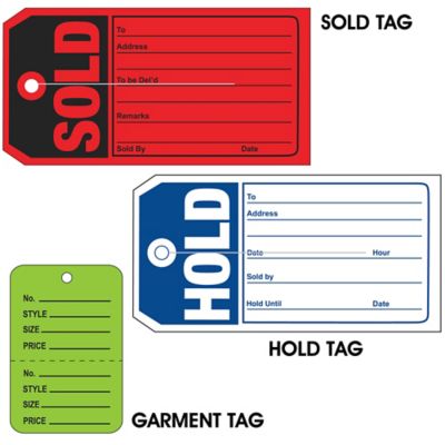Garment Tags, Sold Tags in Stock - ULINE