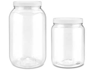 Clear PET Round Wide-Mouth Plastic Jars - 8 oz S-19464 - Uline