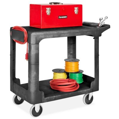 Rubbermaid® Black Utility Cart with Pneumatic Wheels - 54 x 25 x 37 H-2474  - Uline